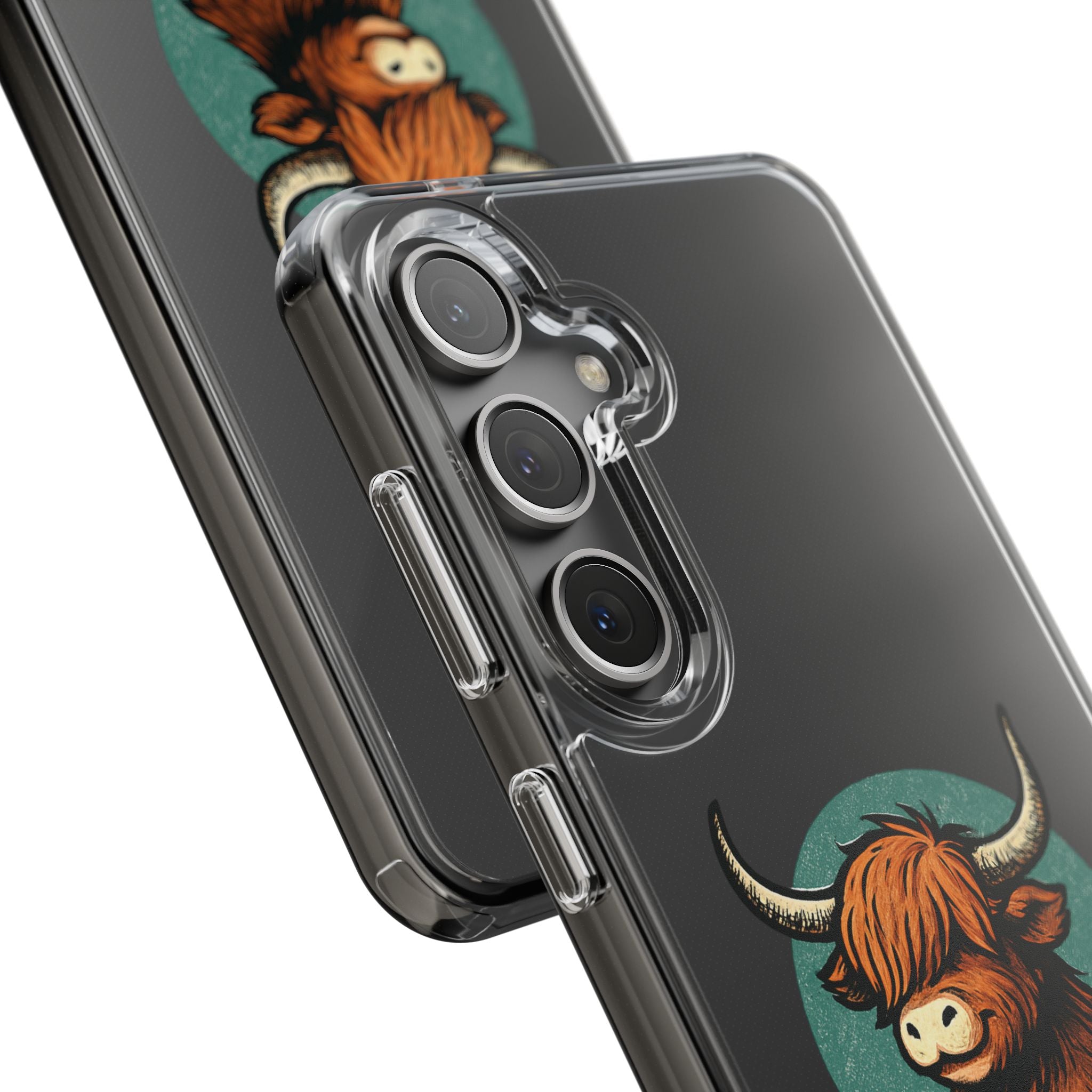 Highland Cow Phone Case, Clear Impact-Resistant Case, Cute Animal Case, Gift for Cow Lovers, Best Friend Gift, Unique Phone Accessory